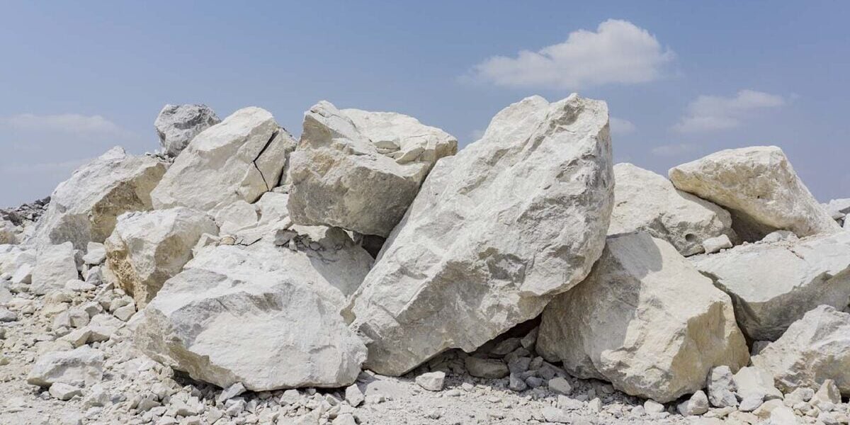 a large amount of lime stone at a quarry