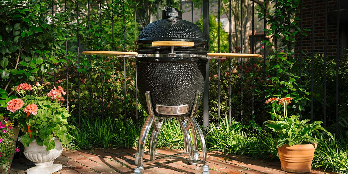 an image of a freestanding coyote asado ready to be used in the backyard