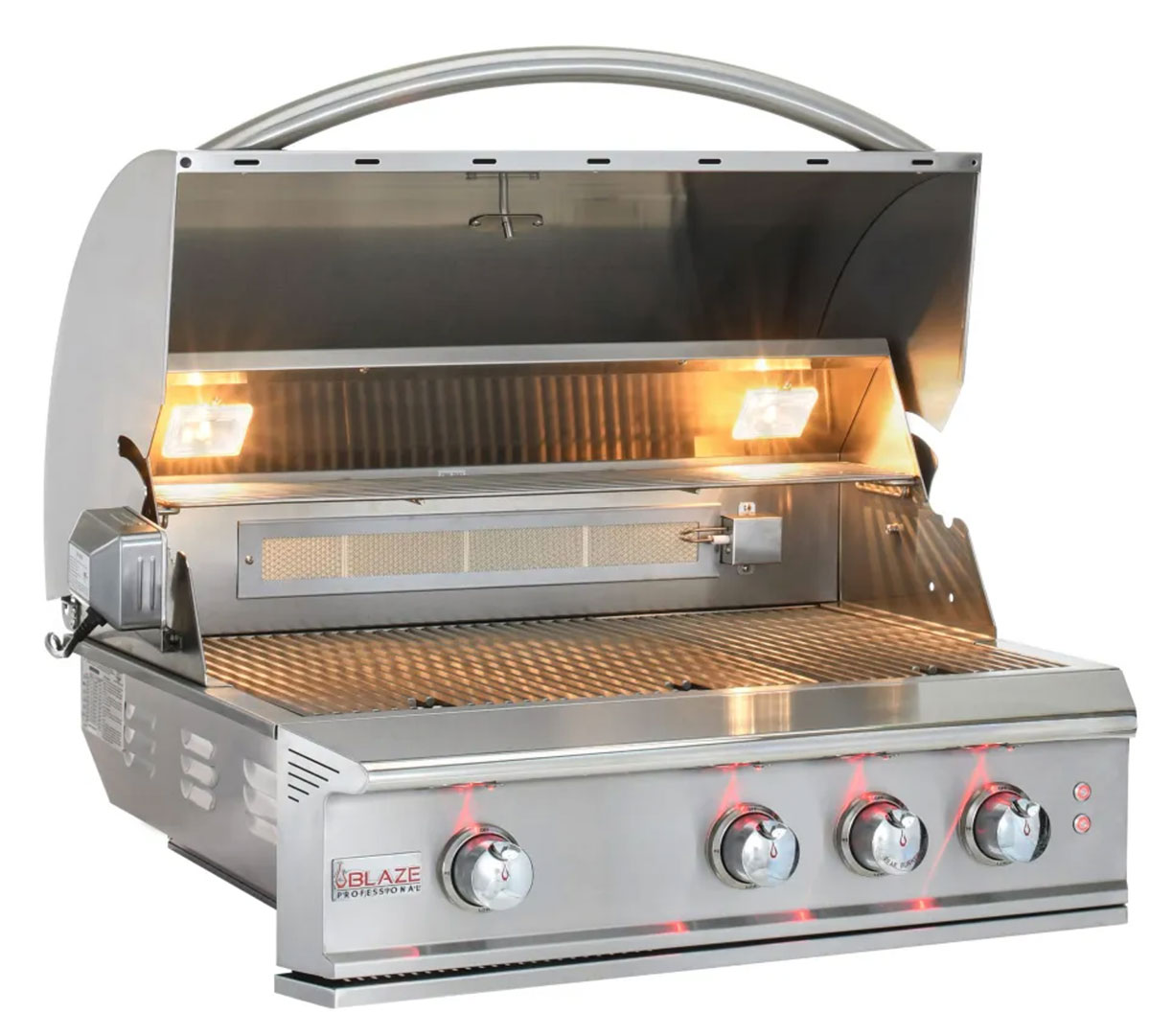 blaze professional lux 34 inch 3 burner bult in gas grill with rear infrared burner