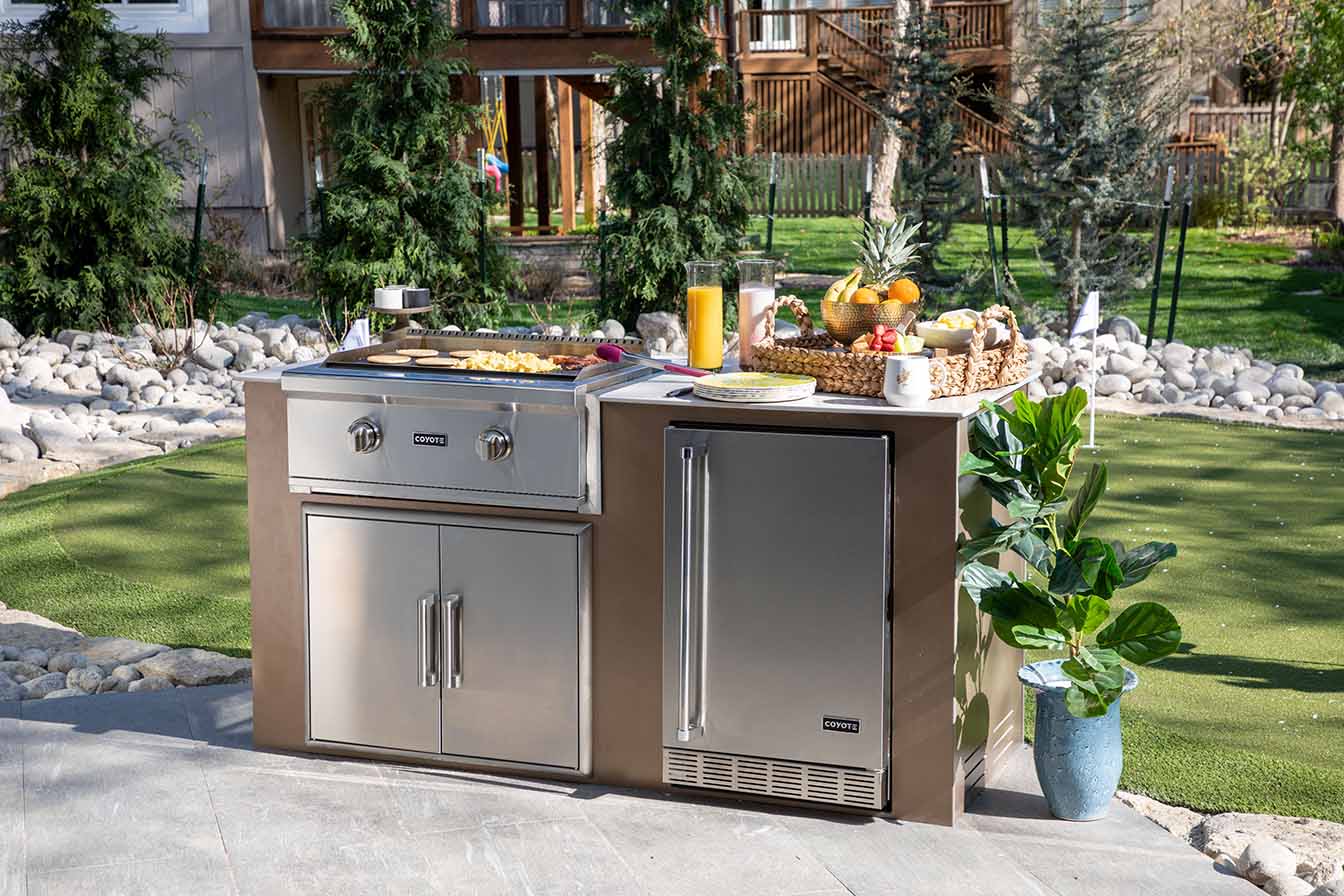 Built in flat top grill bbq island