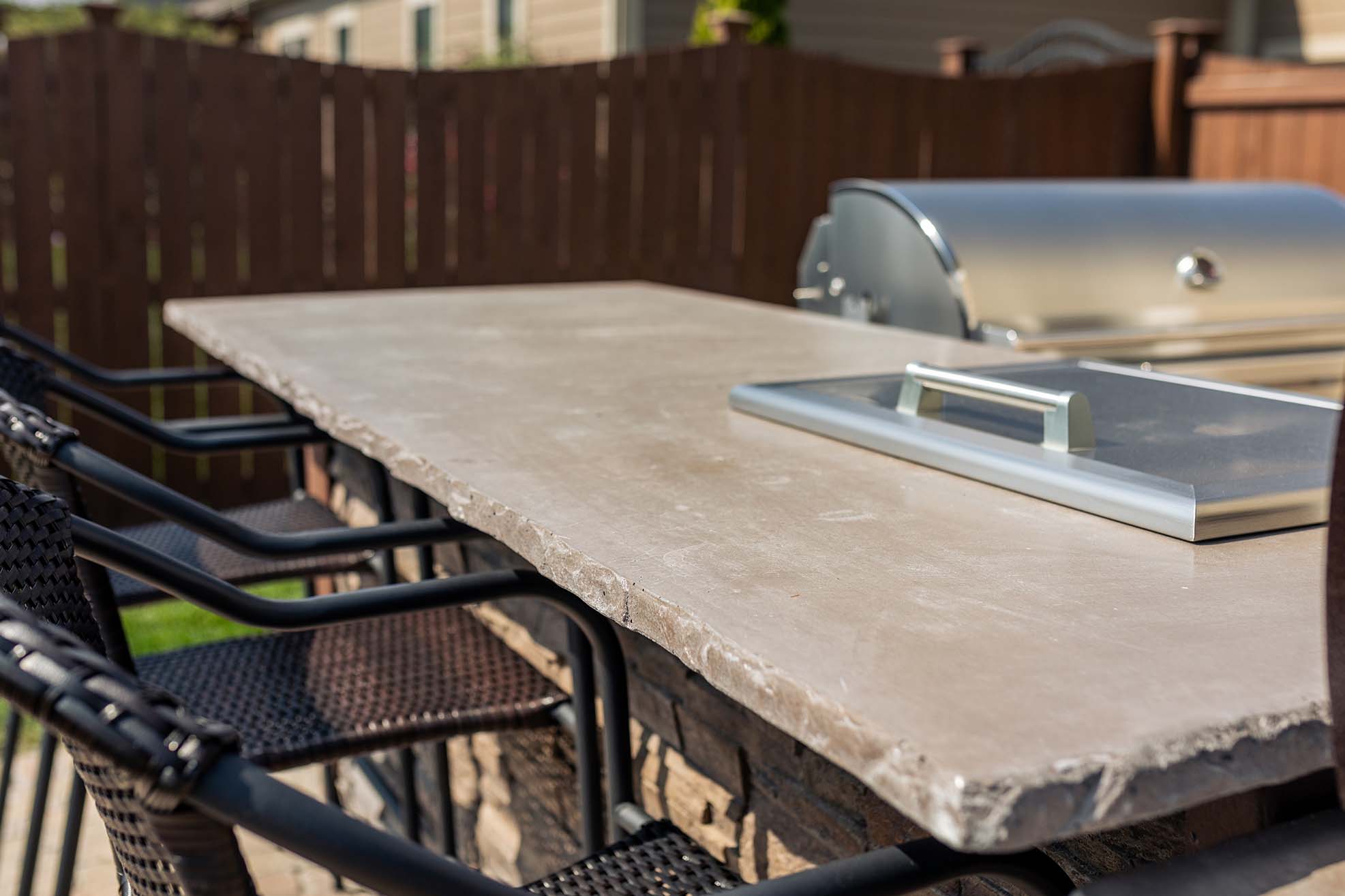 concrete countertop material on outdoor kitchen