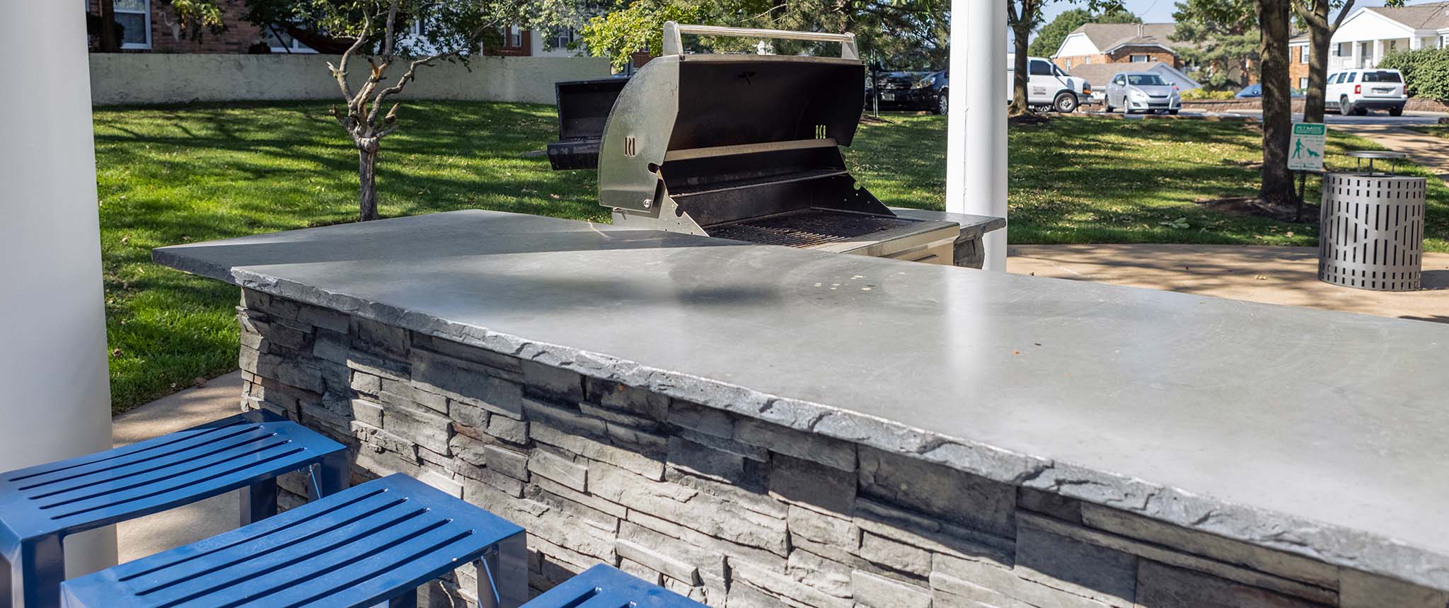 concrete countertop on rta outdoor kitchen