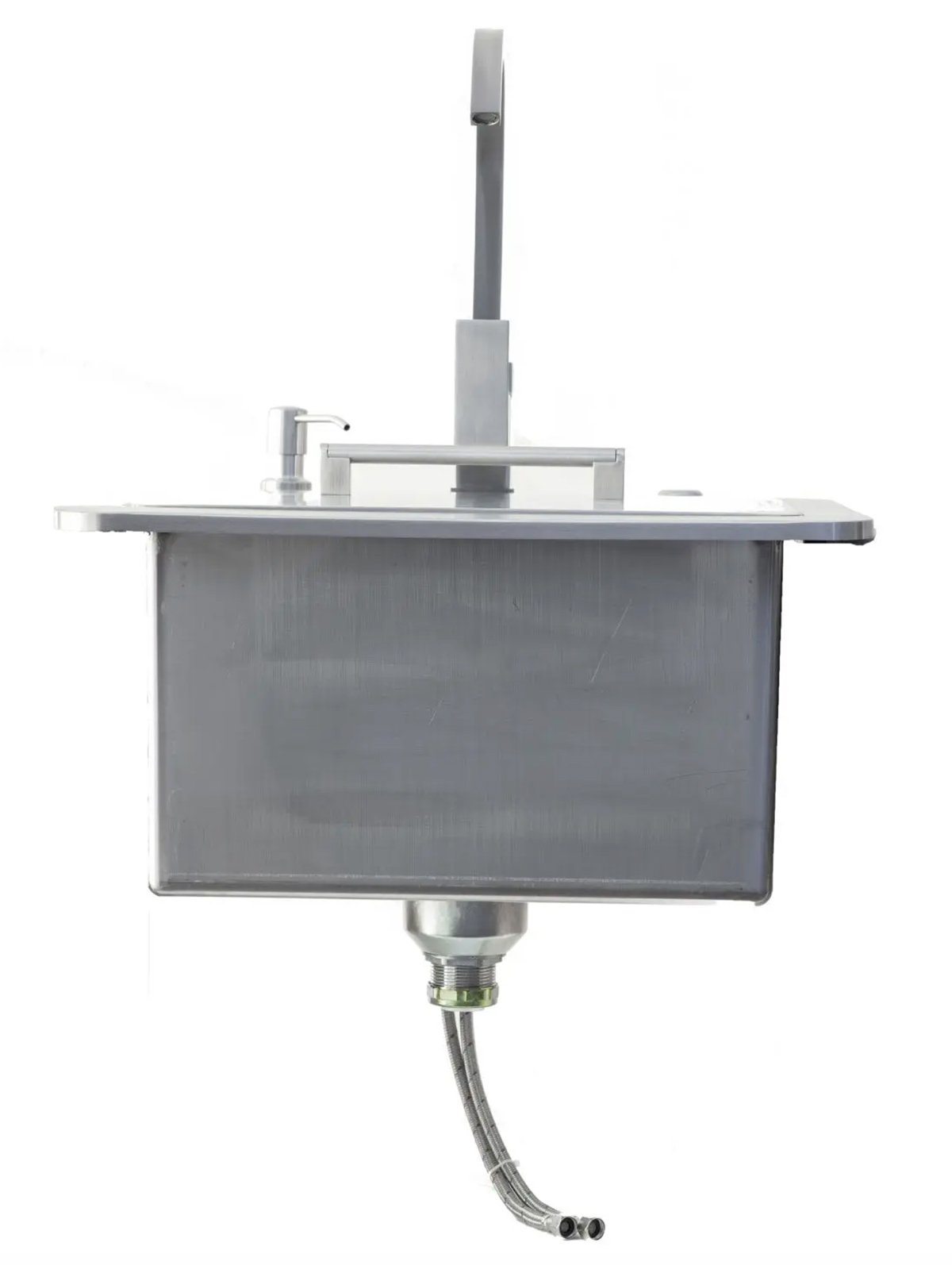 21" Coyote Outdoor sink with faucet, drain, and soap dispenser