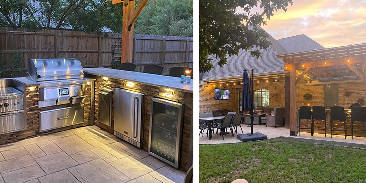 customers outdoor kitchen space in texas