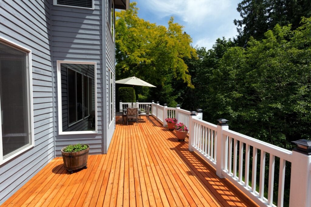 deck that is ready for an outdoor kitchen