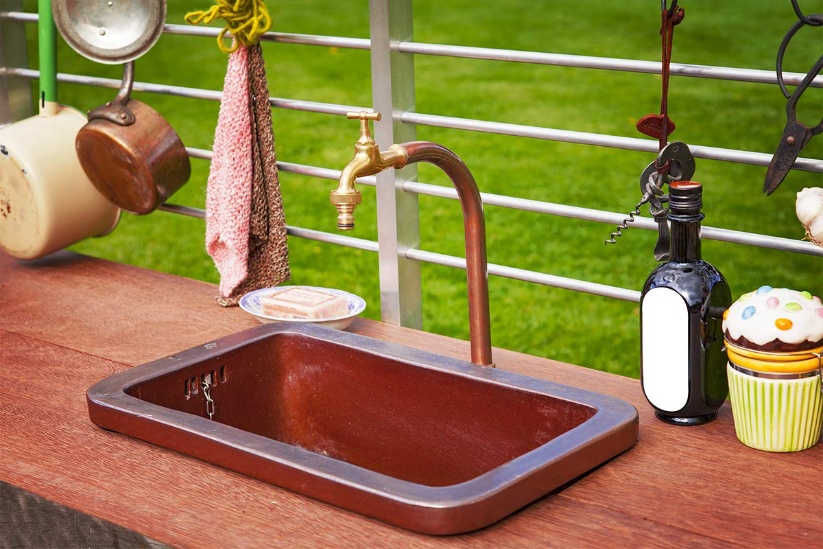 Copper material for outdoor sink