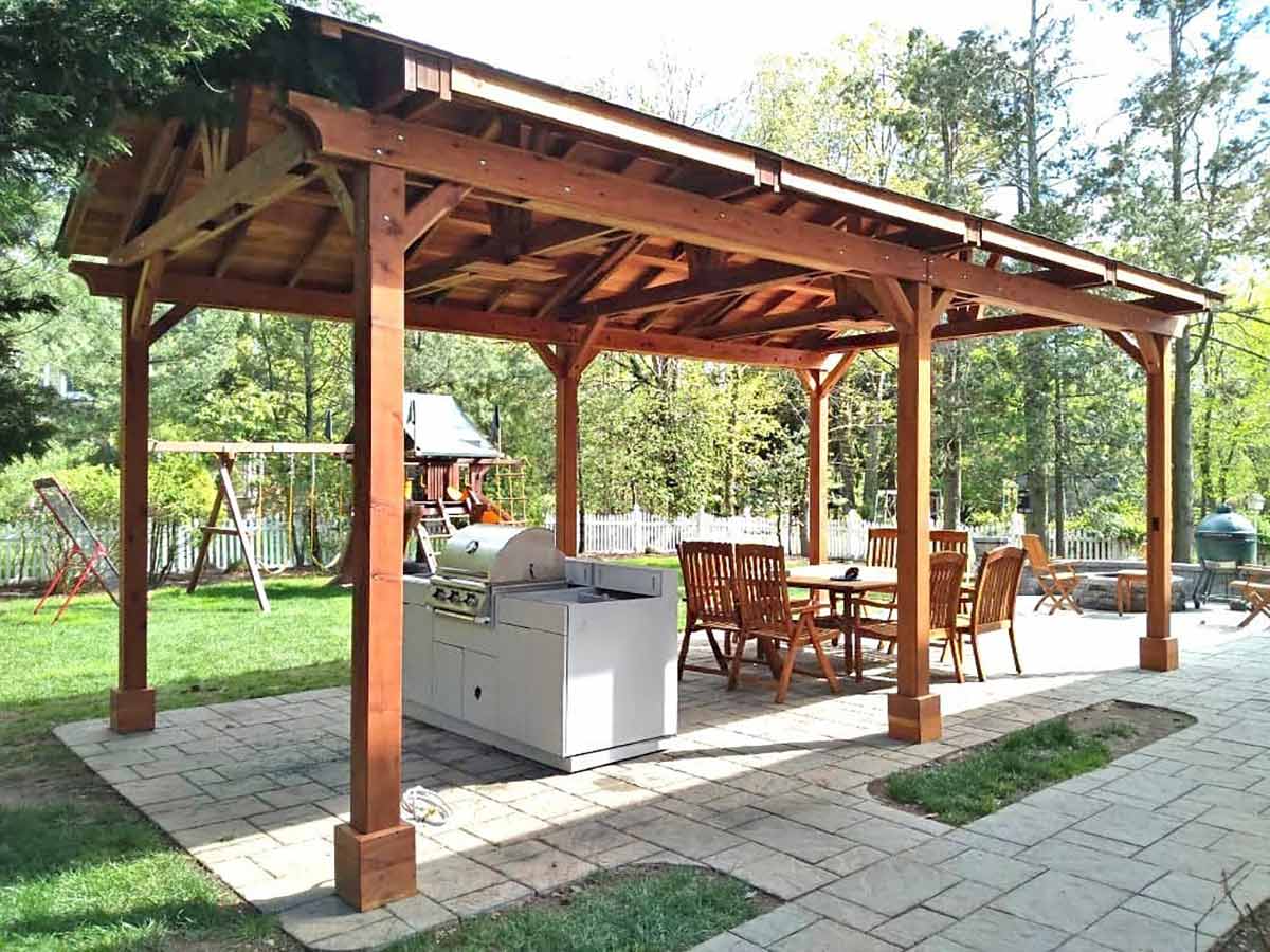 forever redwood outdoor kitchen pavilion