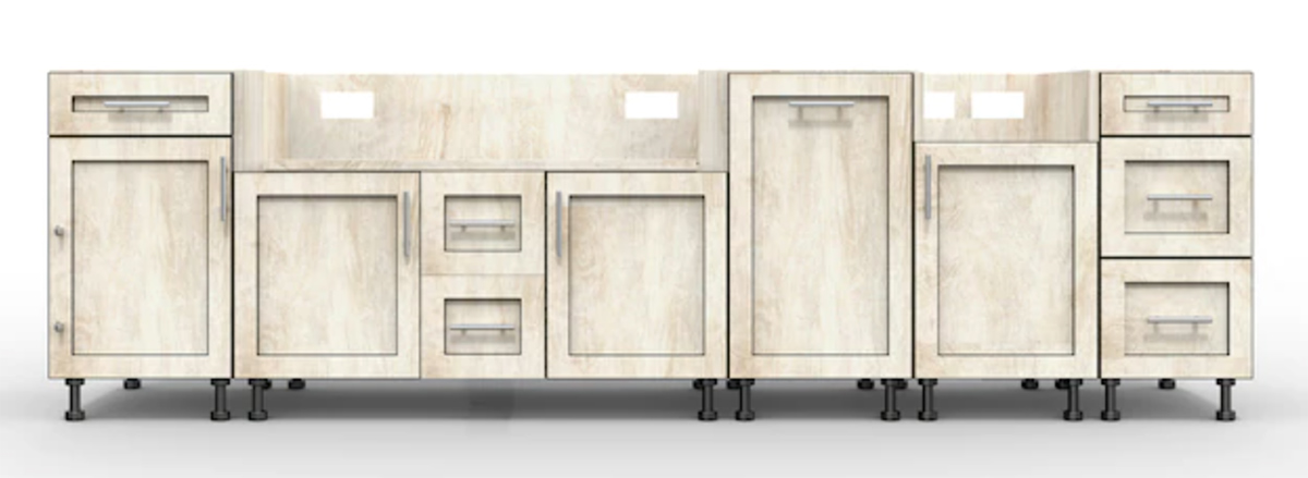 HomLux Aluminum Preassembled 5-Piece Outdoor Kitchen Cabinet