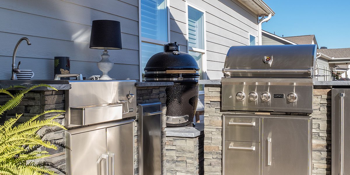 image of a built in coyote asado in an rta outdoor kitchen