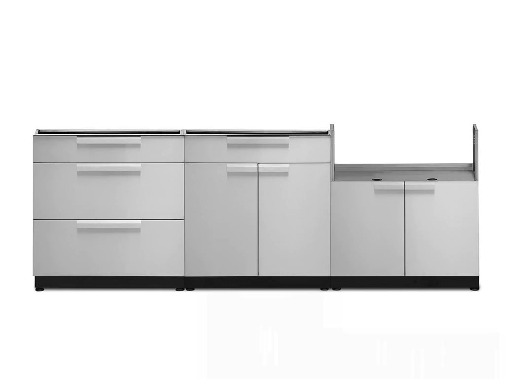 image of a stainless steel newage outdoor kitchen cabinet system