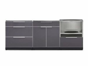 image of an aluminum newage outdoor kitchen cabinet system
