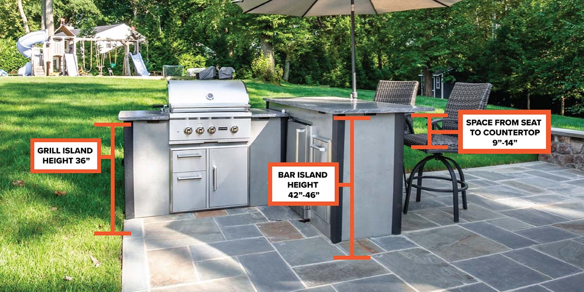 outdoor kitchen countertop height