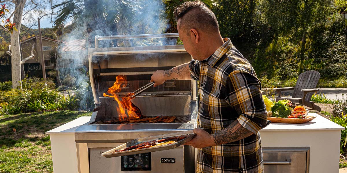 jet tila grilling at smoker grill station