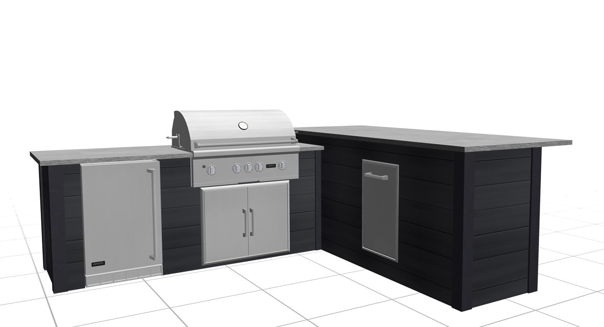 l shaped outdoor kitchen design