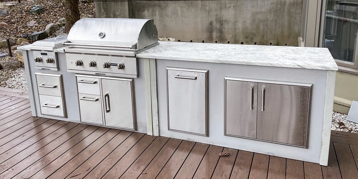 long linear island with counter space and storage