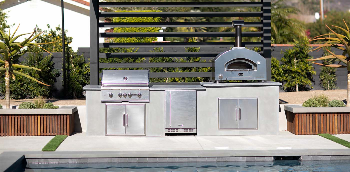 modern concrete outdoor kitchen by rta for mike pyle