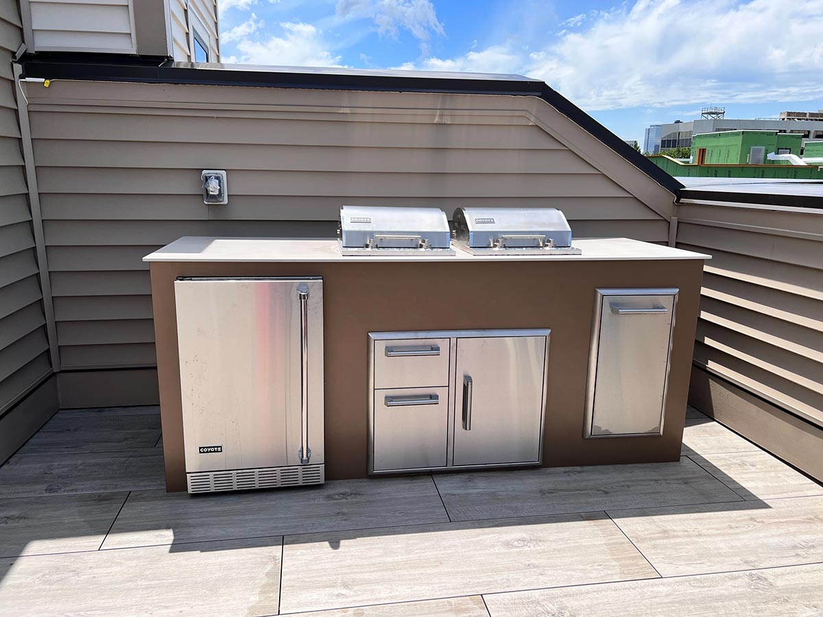 Electric Outdoor Grill Cooking Station on a roof deck