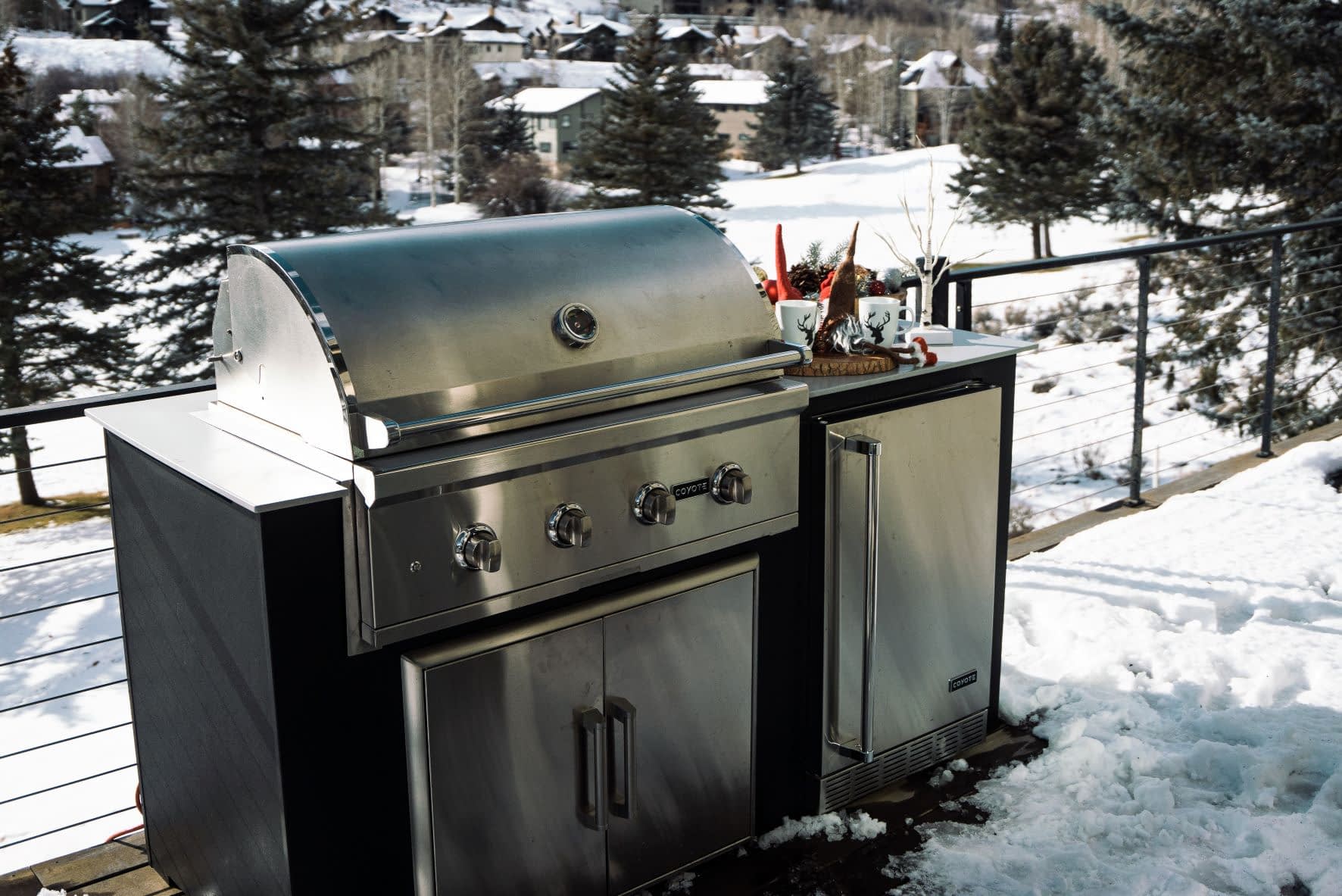 Small RTA MOKS Outdoor Kitchen with Grill in a Cold Climate showcasing durability