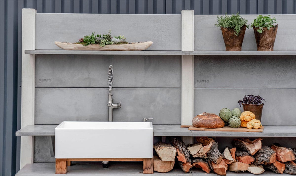 open shelves on wwoo outdoor kitchen