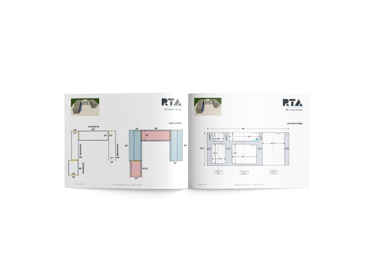 Booklet of u shape outdoor kitchen plans