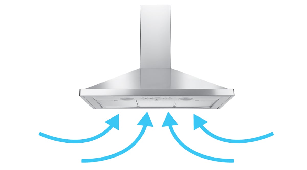 outdoor kitchen vent hood sucking in air