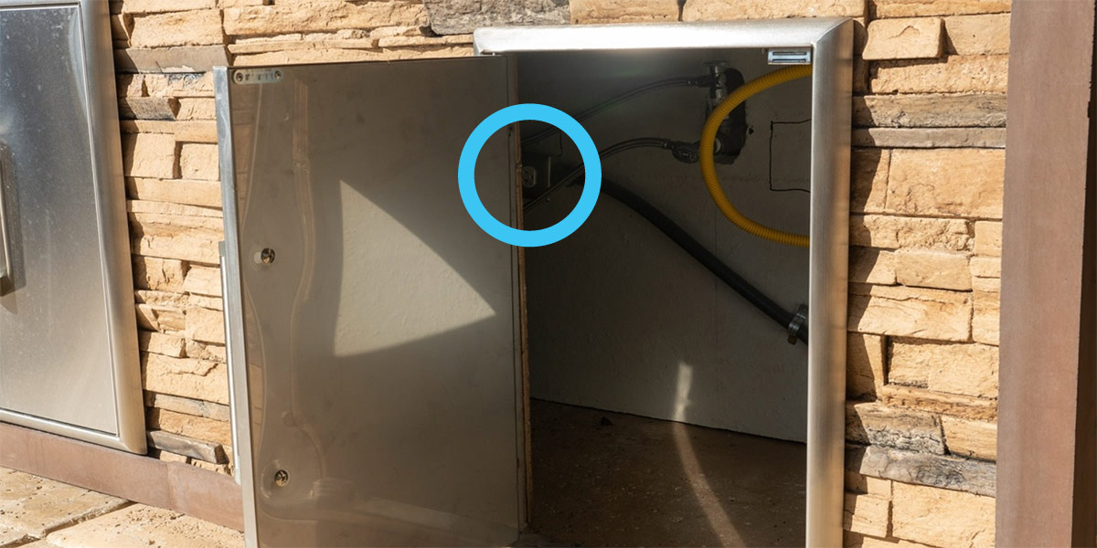 outlet inside outdoor kitchen