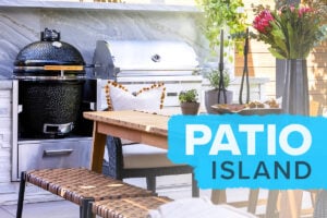 patio island with smoker and grill