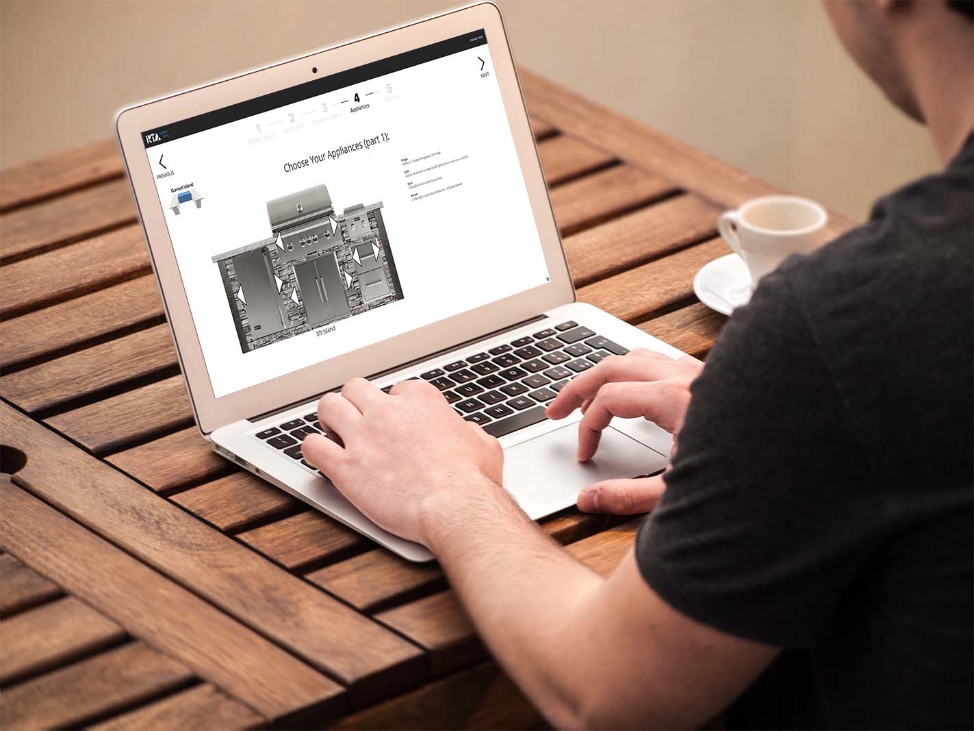 person using free 3d design tool software on their laptop