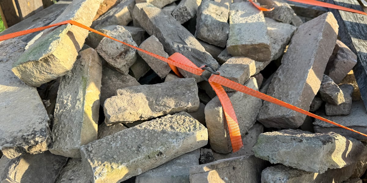 pile of stone for outdoor kitchen