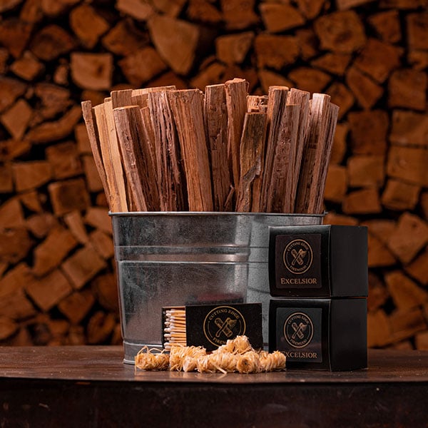 pizza oven wood in bucket