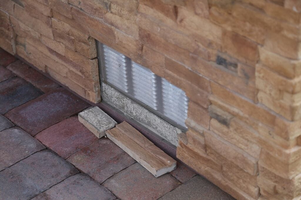 prefabricated outdoor kitchen cabinet after one winter with poor ventilation and vent design
