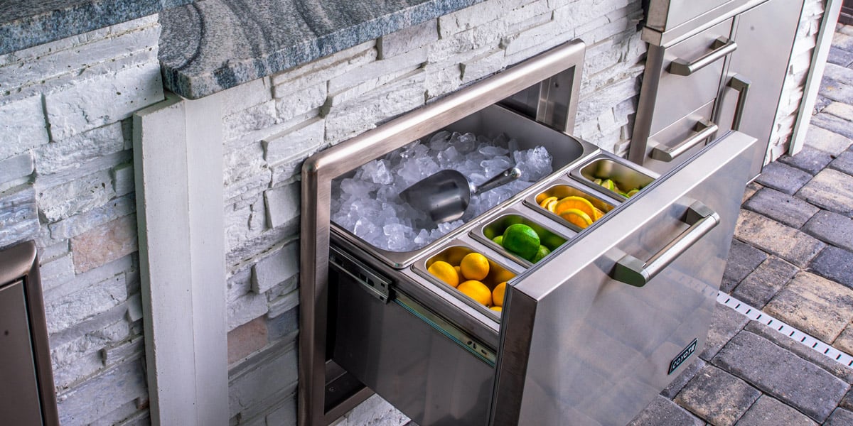 pull out ice chest for outdoor kitchen