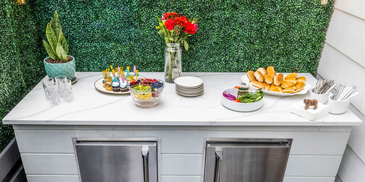 quartz outdoor kitchen material for countertops
