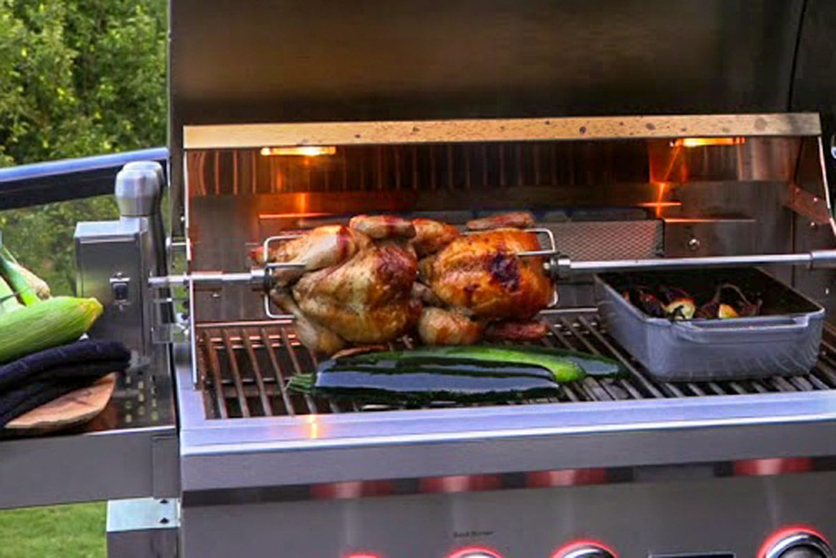 stainless steel rotisserie kit for built in bbq grill