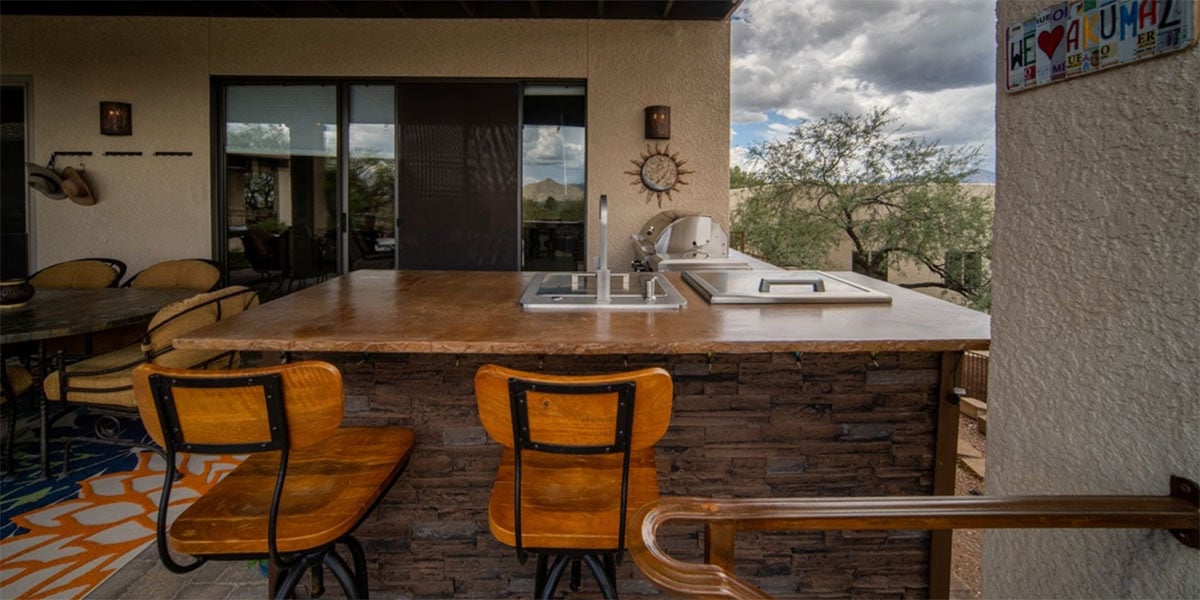 rustic outdoor bar