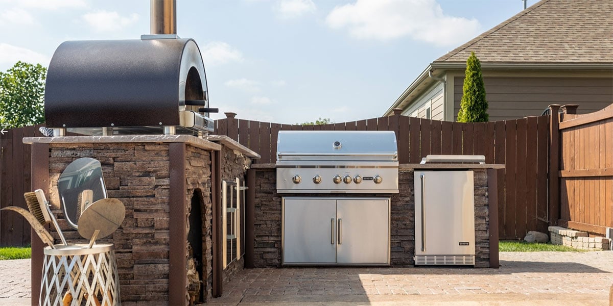 Alternative to outdoor cabinets with a Rustic outdoor kitchen idea you can make with the rta design tool