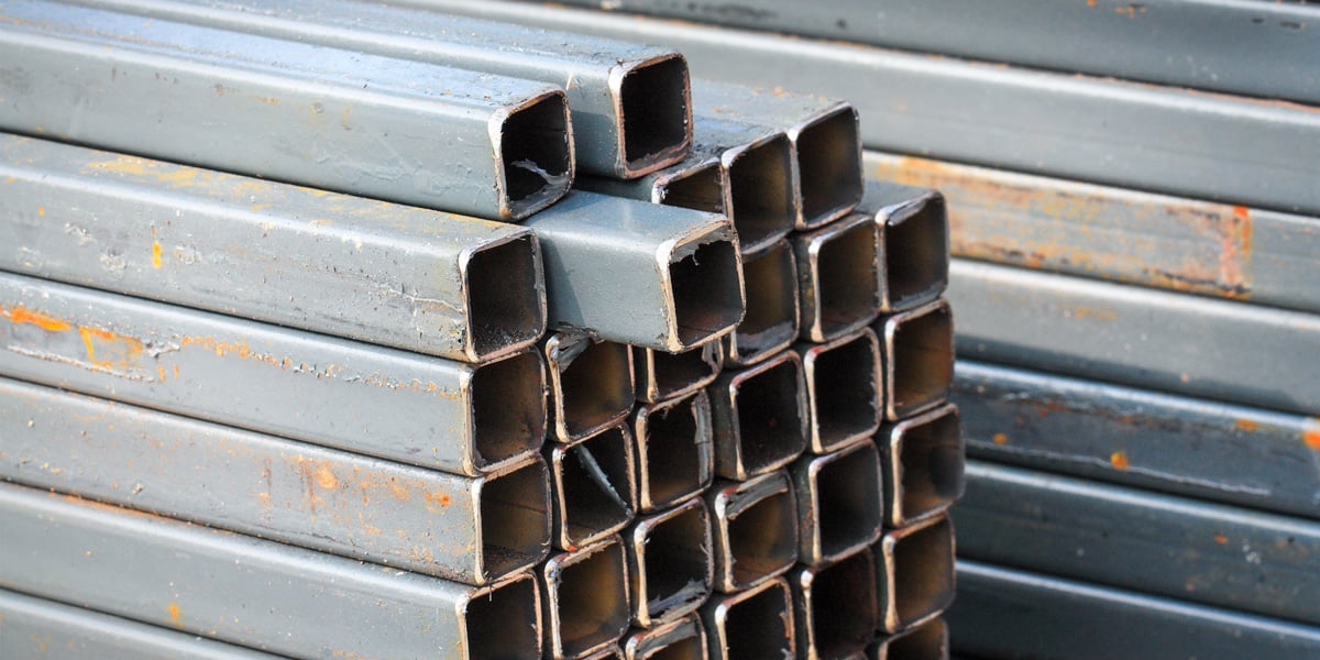 stack of metal tubing