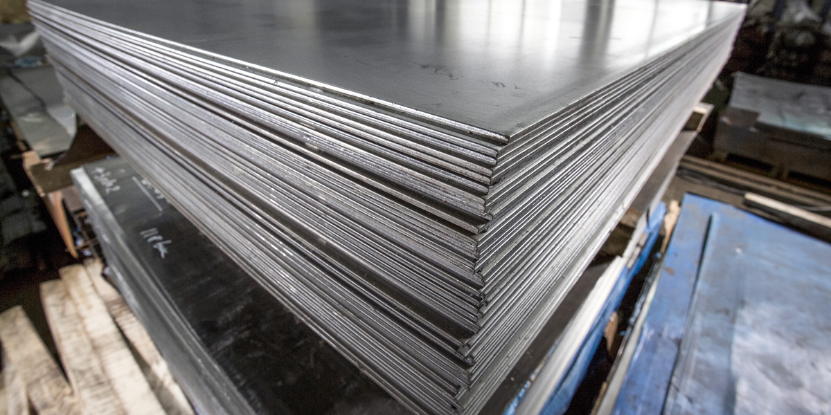 stacks of steel sheet metal