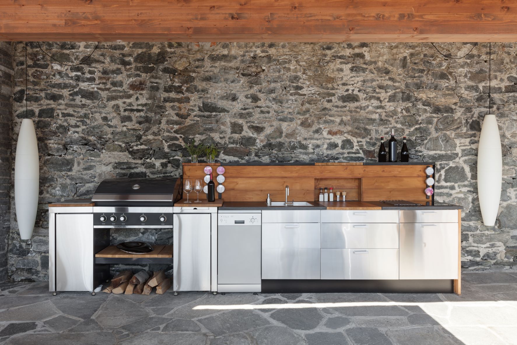 stainless steel modular outdoor kitchen station