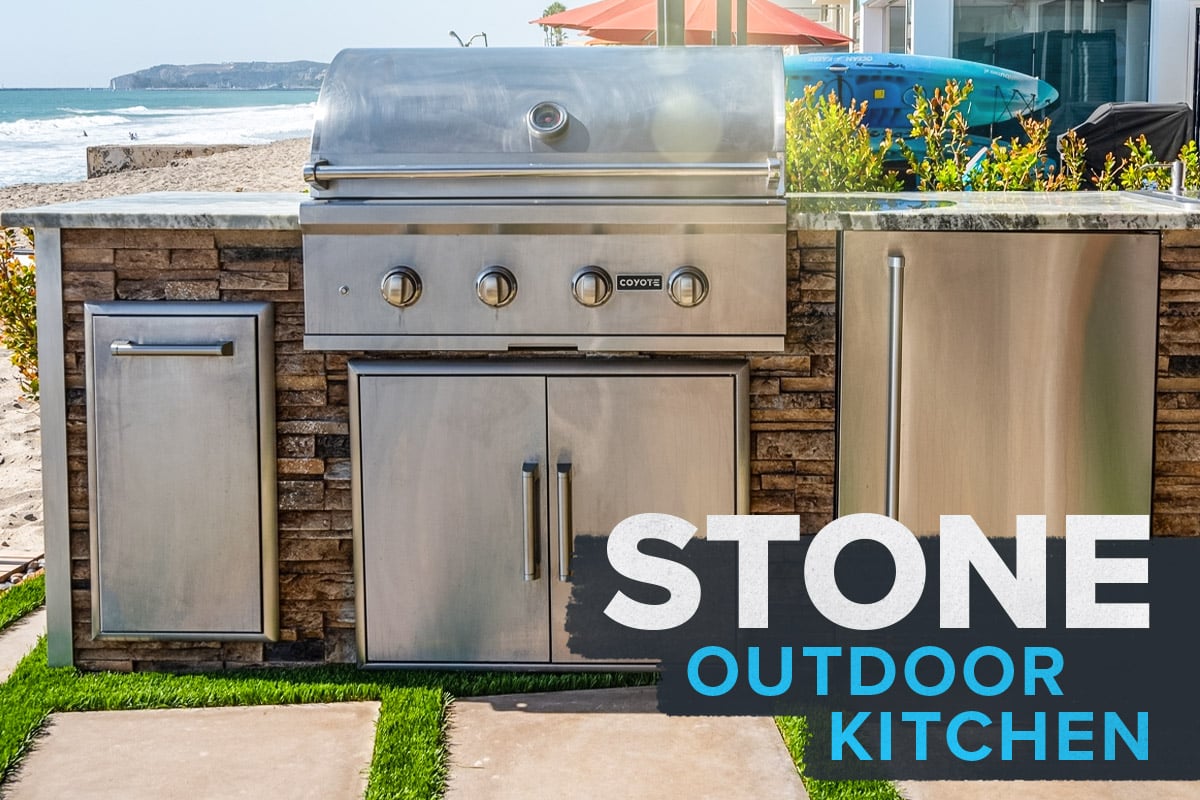 stone outdoor kitchen idea