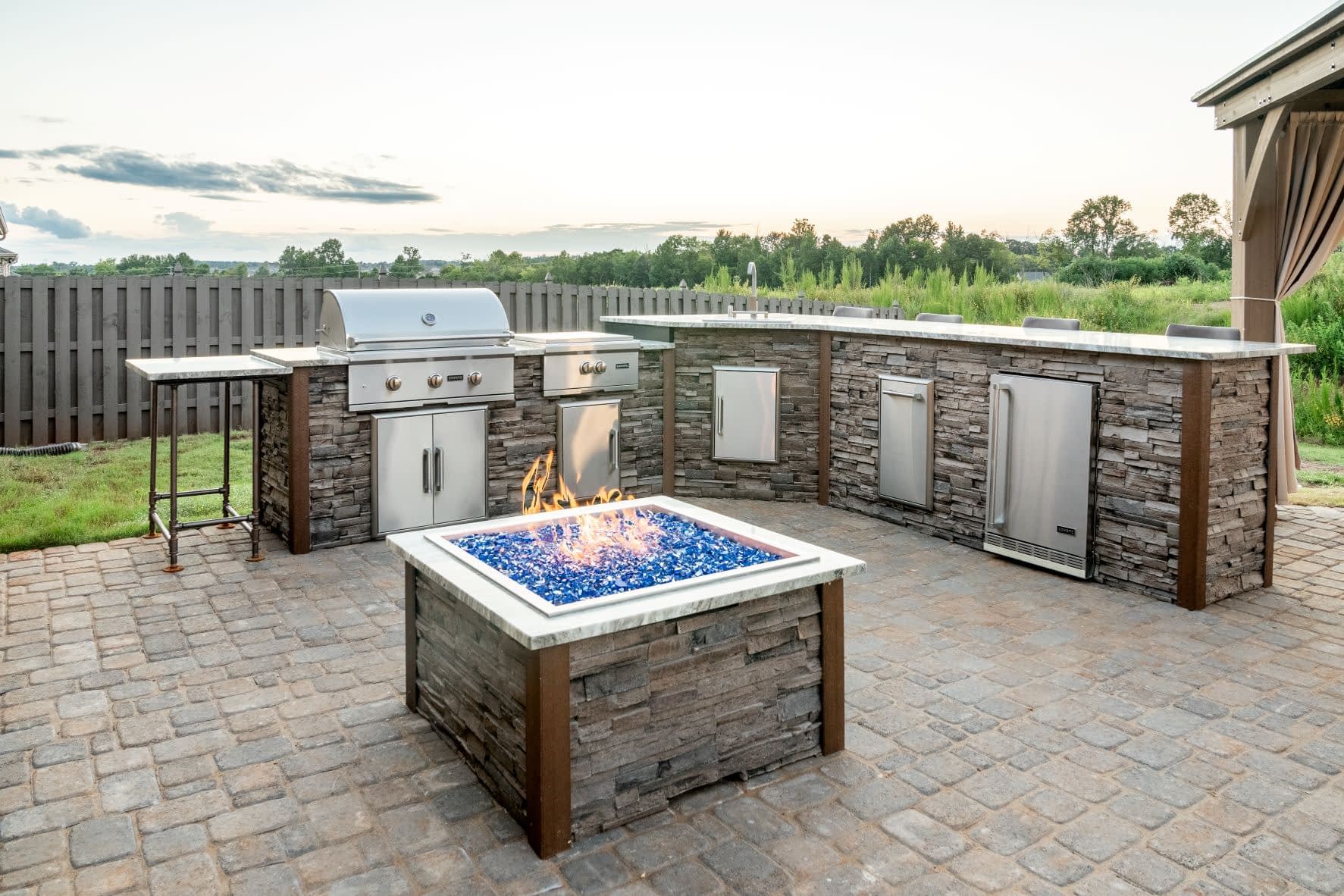 RTA bbq island for maximum entertaining value including a fire pit