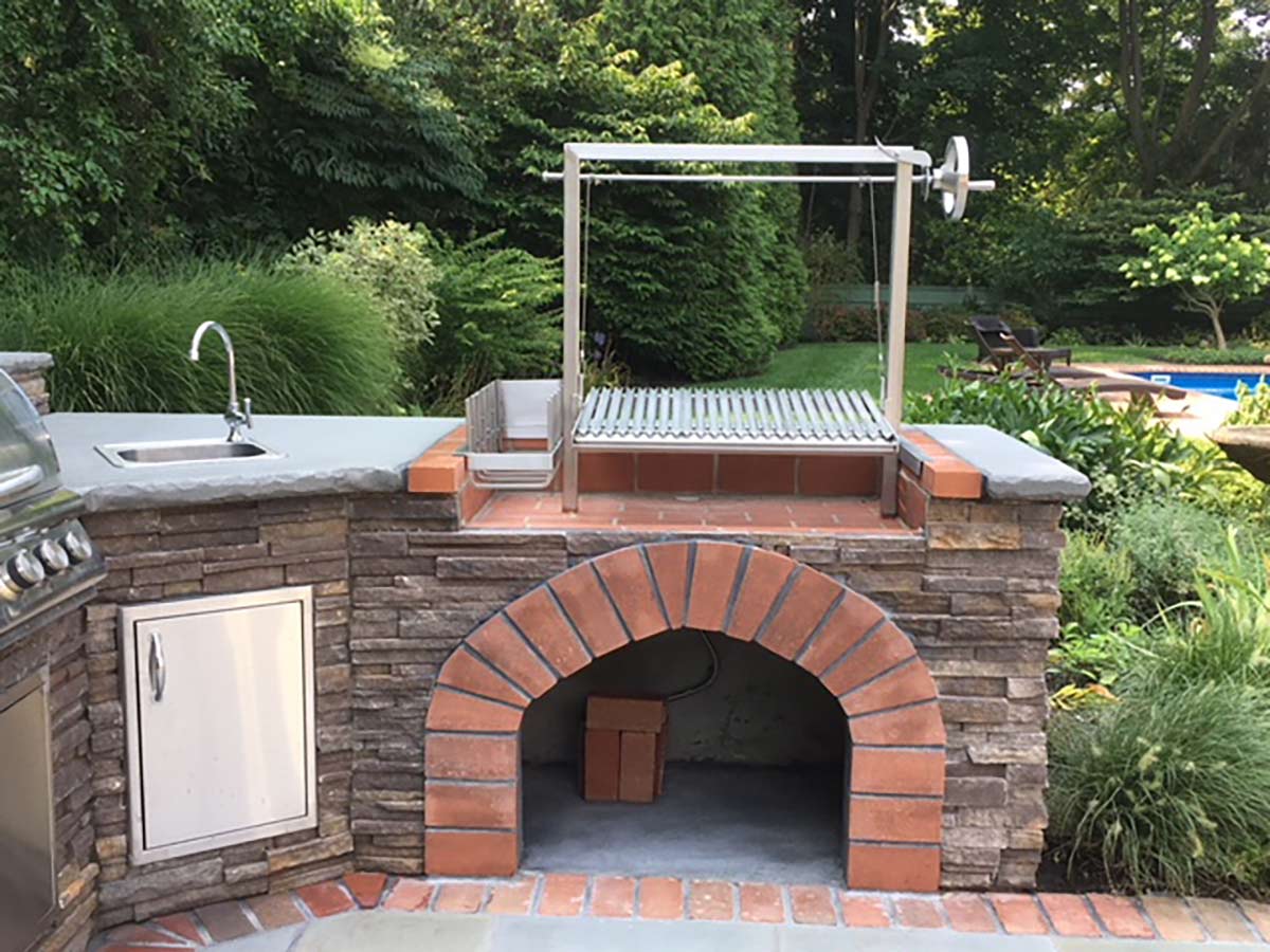 Urban Asado argentinian grill in outdoor kitchen