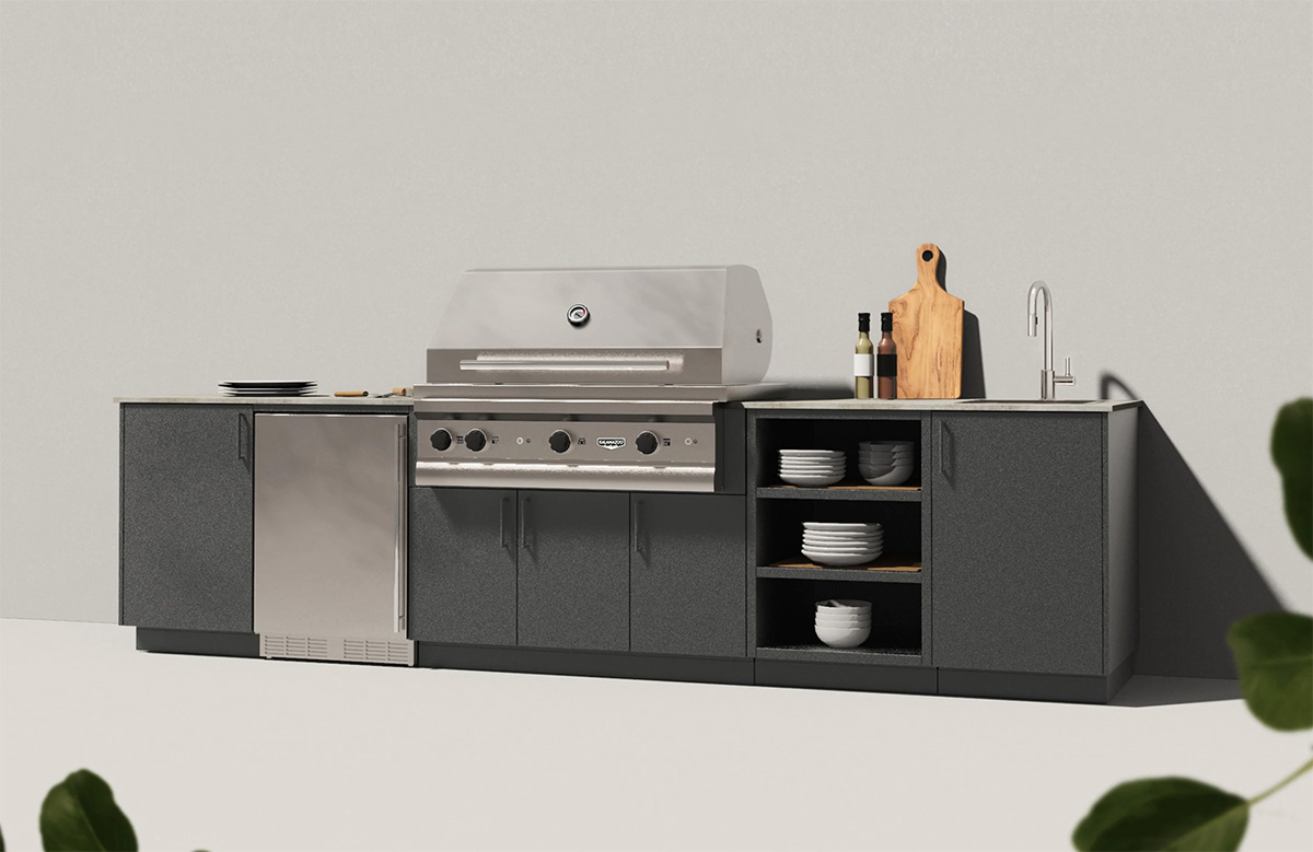 urban bonfire l shaped aluminum outdoor island cabinets