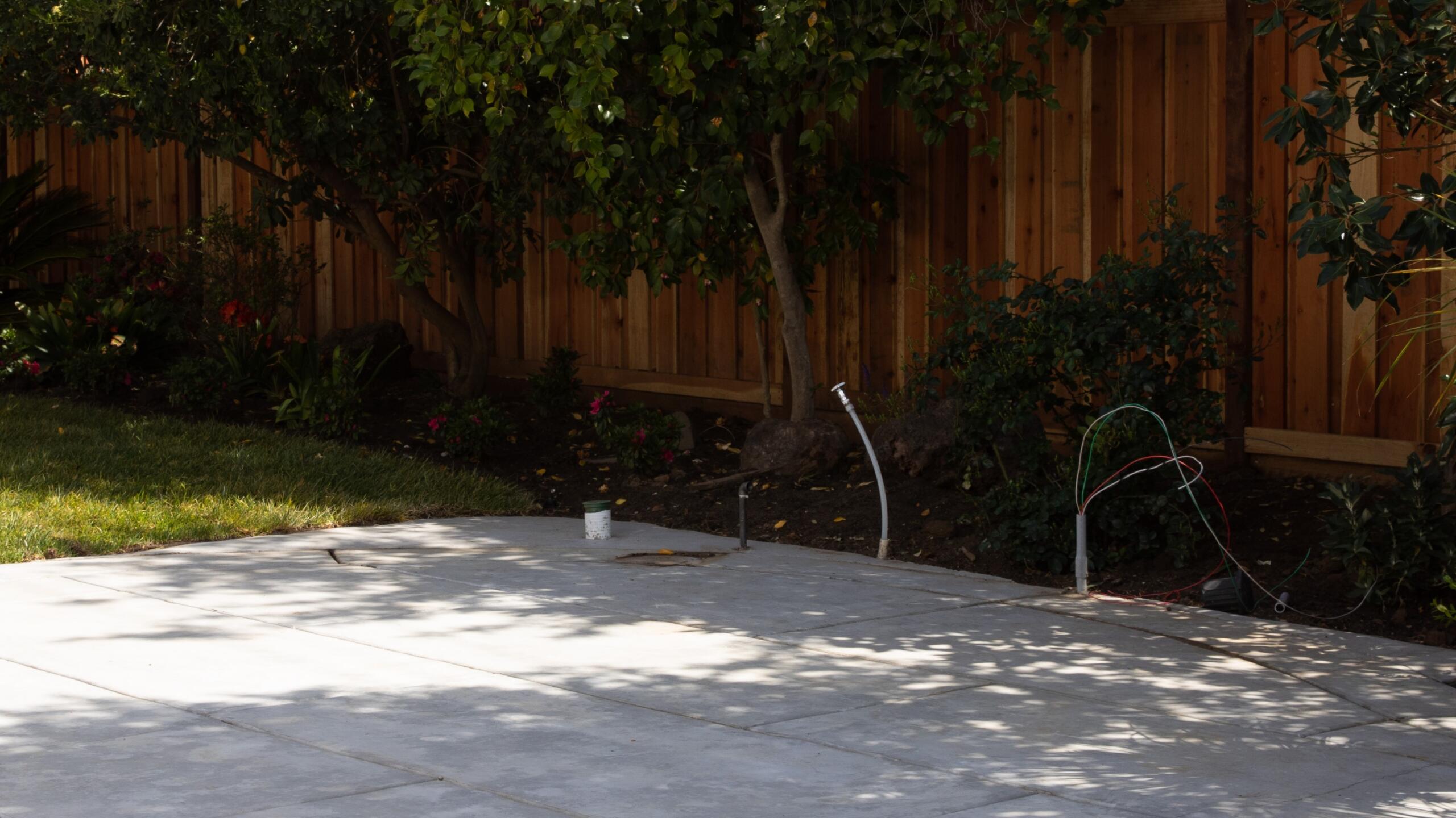 utility lines coming out of patio for outdoor kitchen are needed for certain appliances and affect the cost