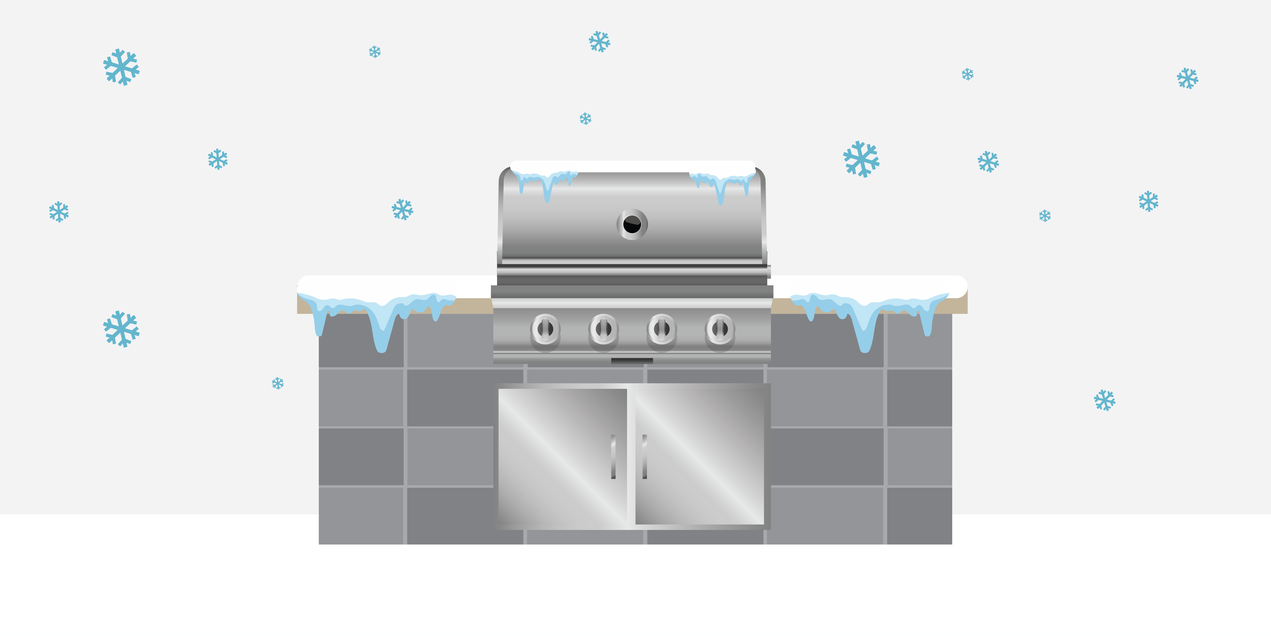cinder block kitchen graphic in winter conditions