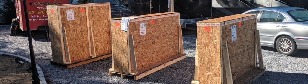 limited access will increase your outdoor kitchen cost while showing 3 rta crates that make limited access easy