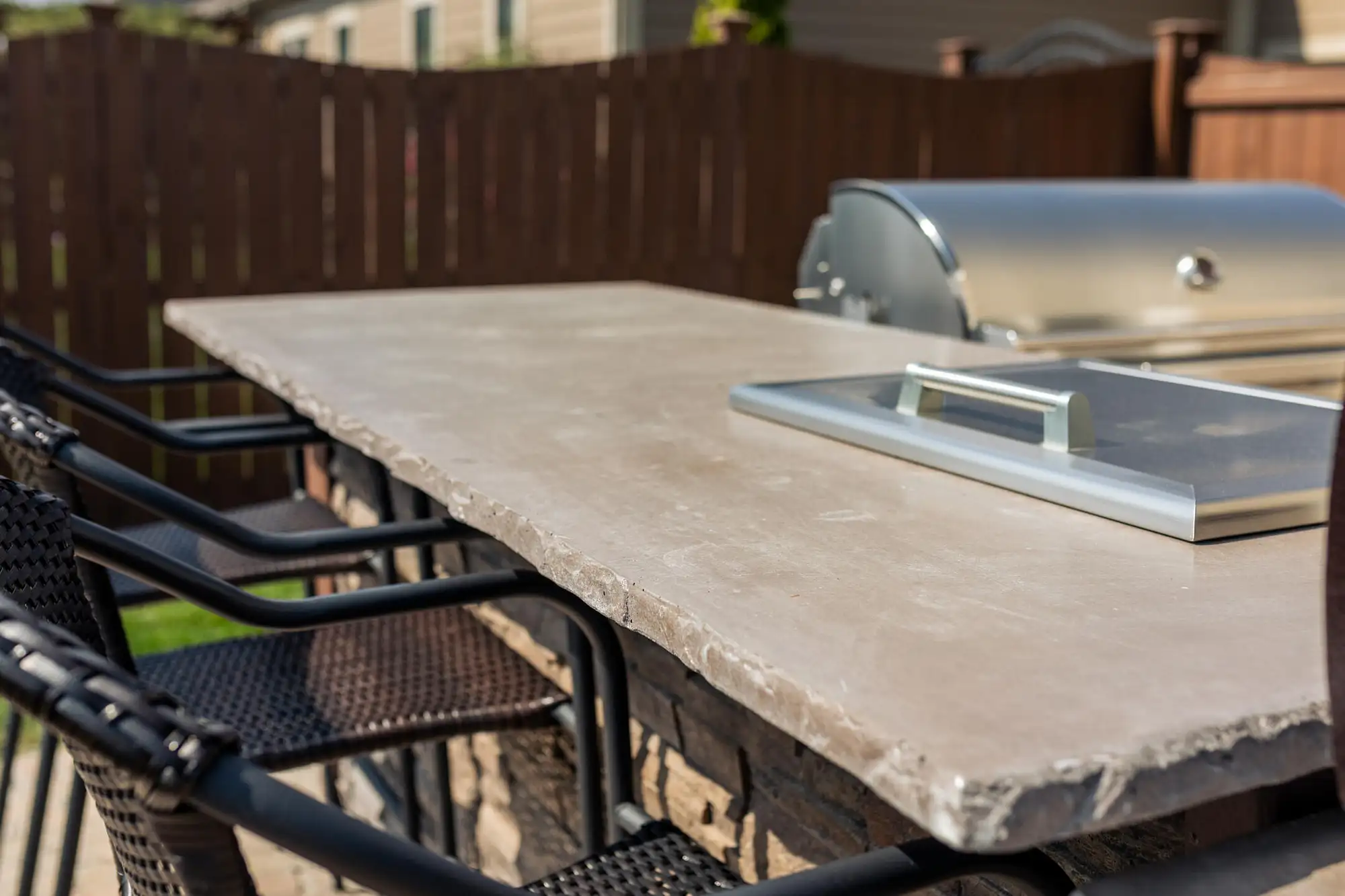 concrete countertop material on outdoor kitchen