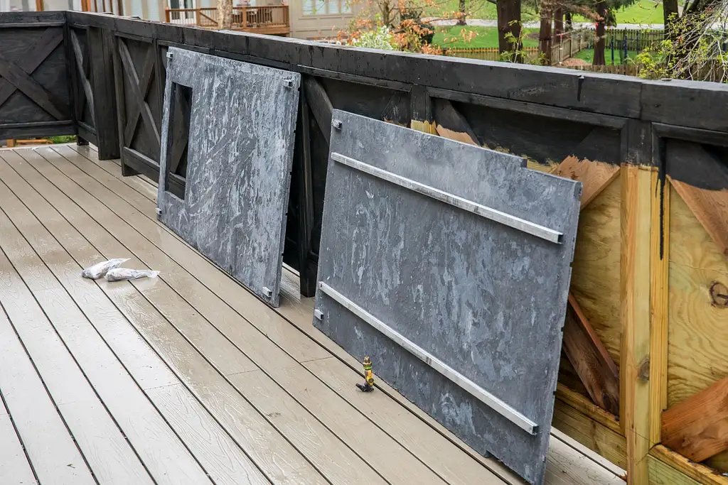rta outdoor kitchen panels made from concrete material